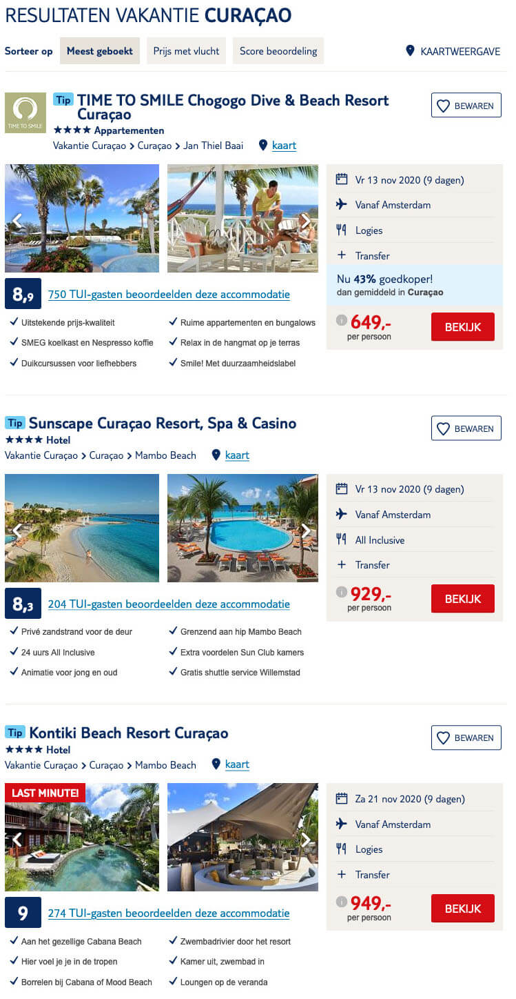 aanbod curacao